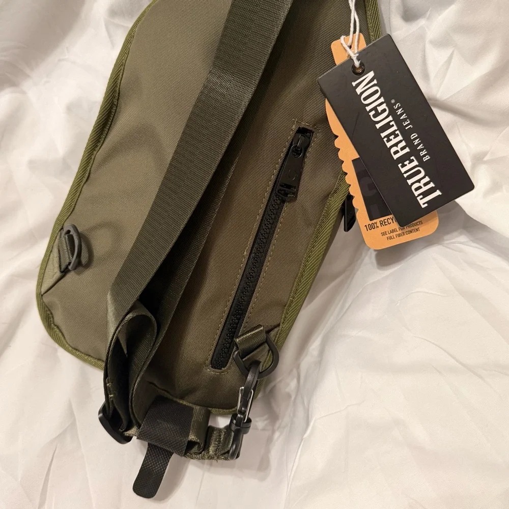 True Religion Sling Crossbody Avery Shoulder‎ Bag| Olive Color | New With Tag